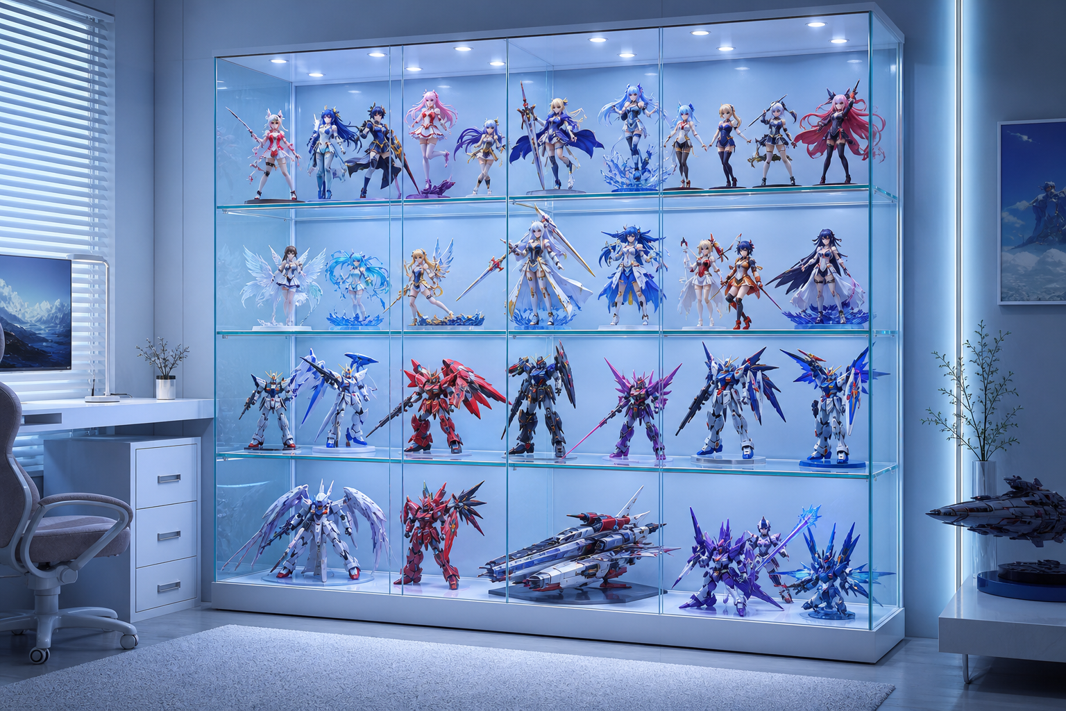 フィギュア コレクションケース ディスプレイ LED